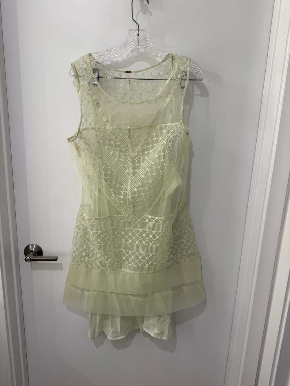 Free People Angel Lace and Crochet Dress Ivory Mini Dress - Picture 3 of 11